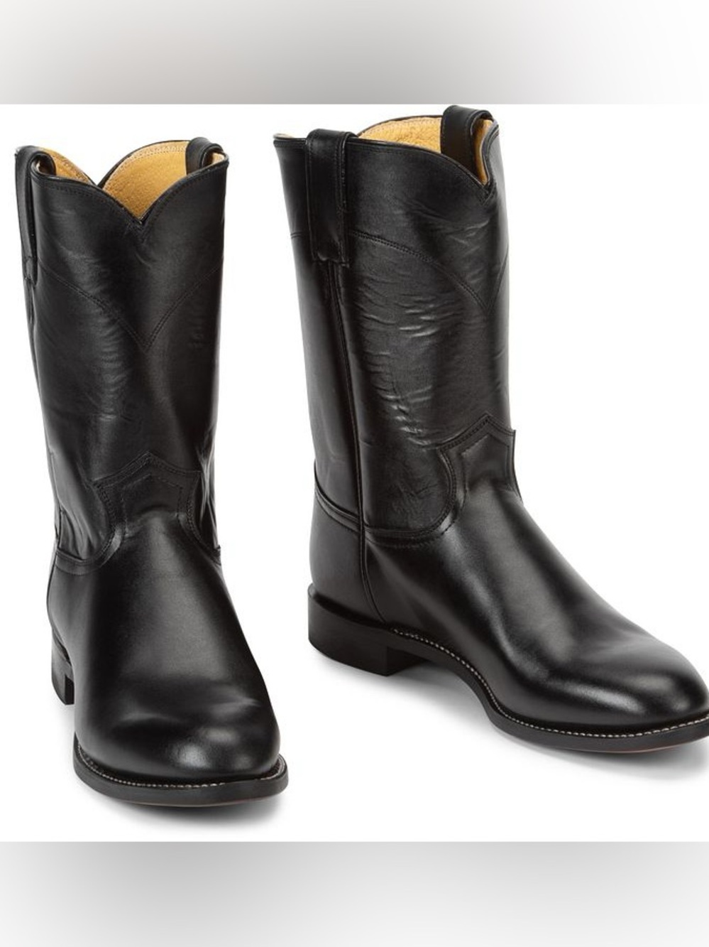 Justin Men’s Boots JACKSON 10" ROPER Black size 7.5B